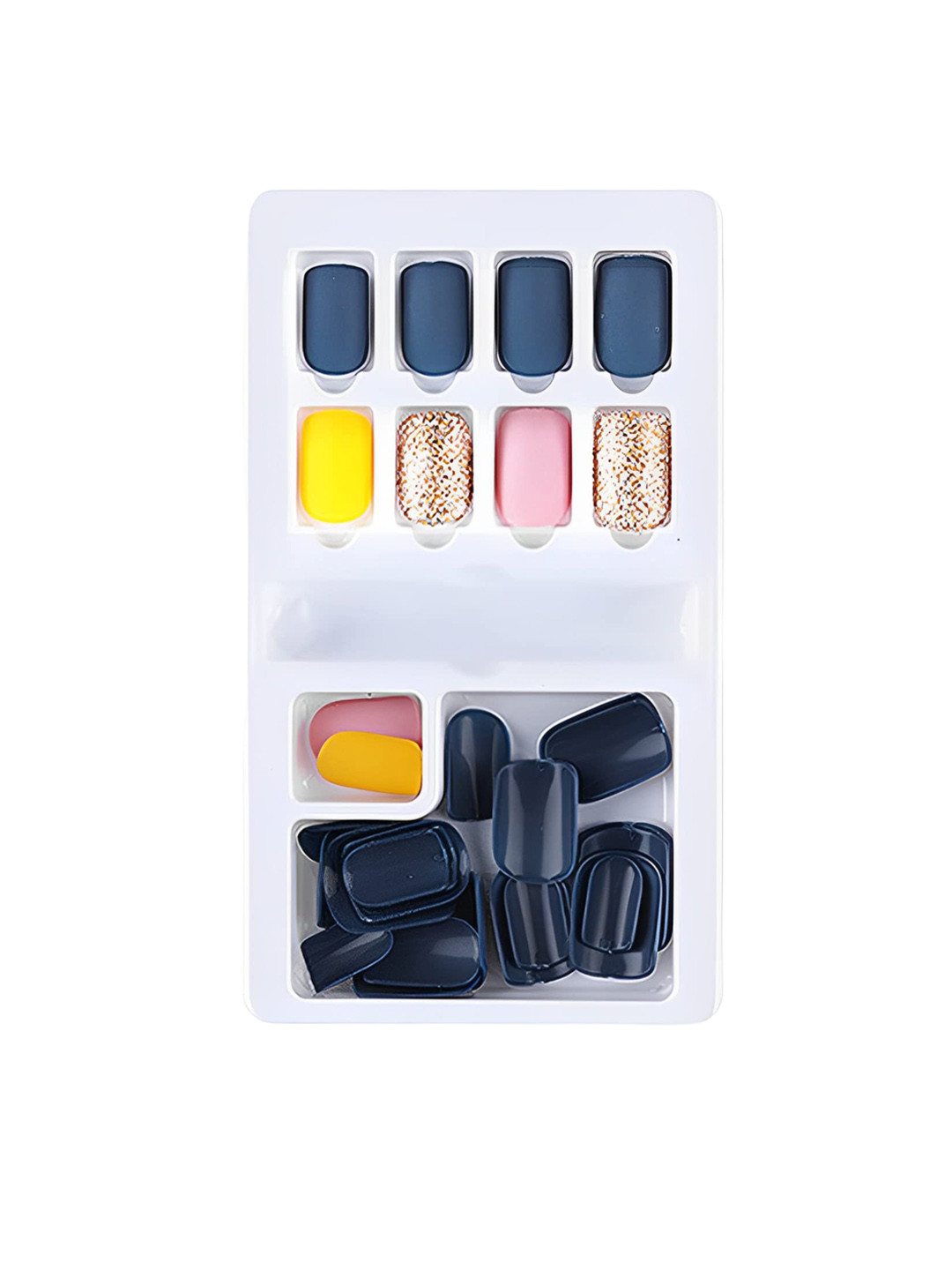 SYGA Set Of 30 Press On Gel Long Lasting Fake Nails - Blue F635-3