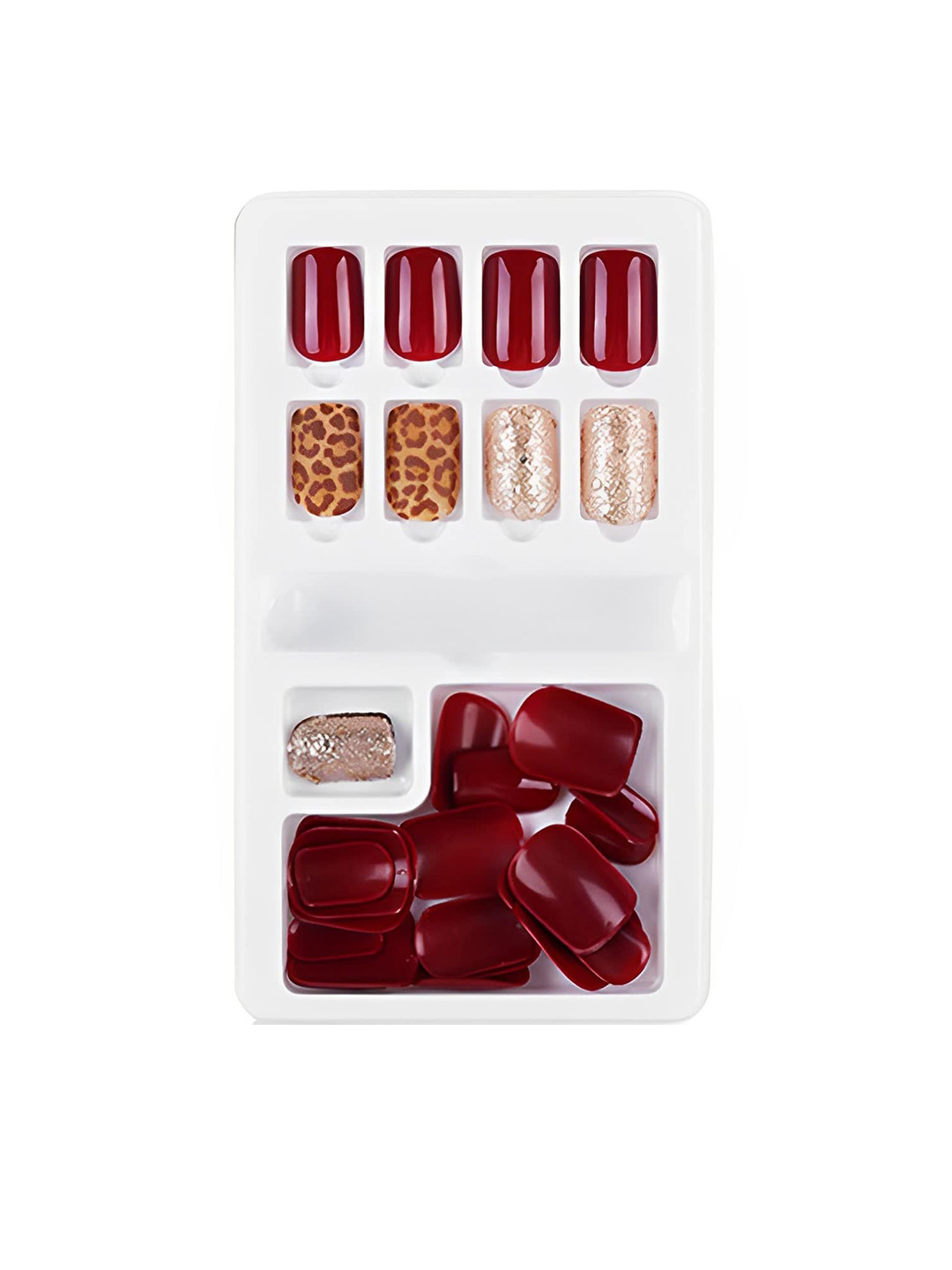 SYGA 30Pcs Long-Lasting Press-On Artificial Nails - Red F635-22