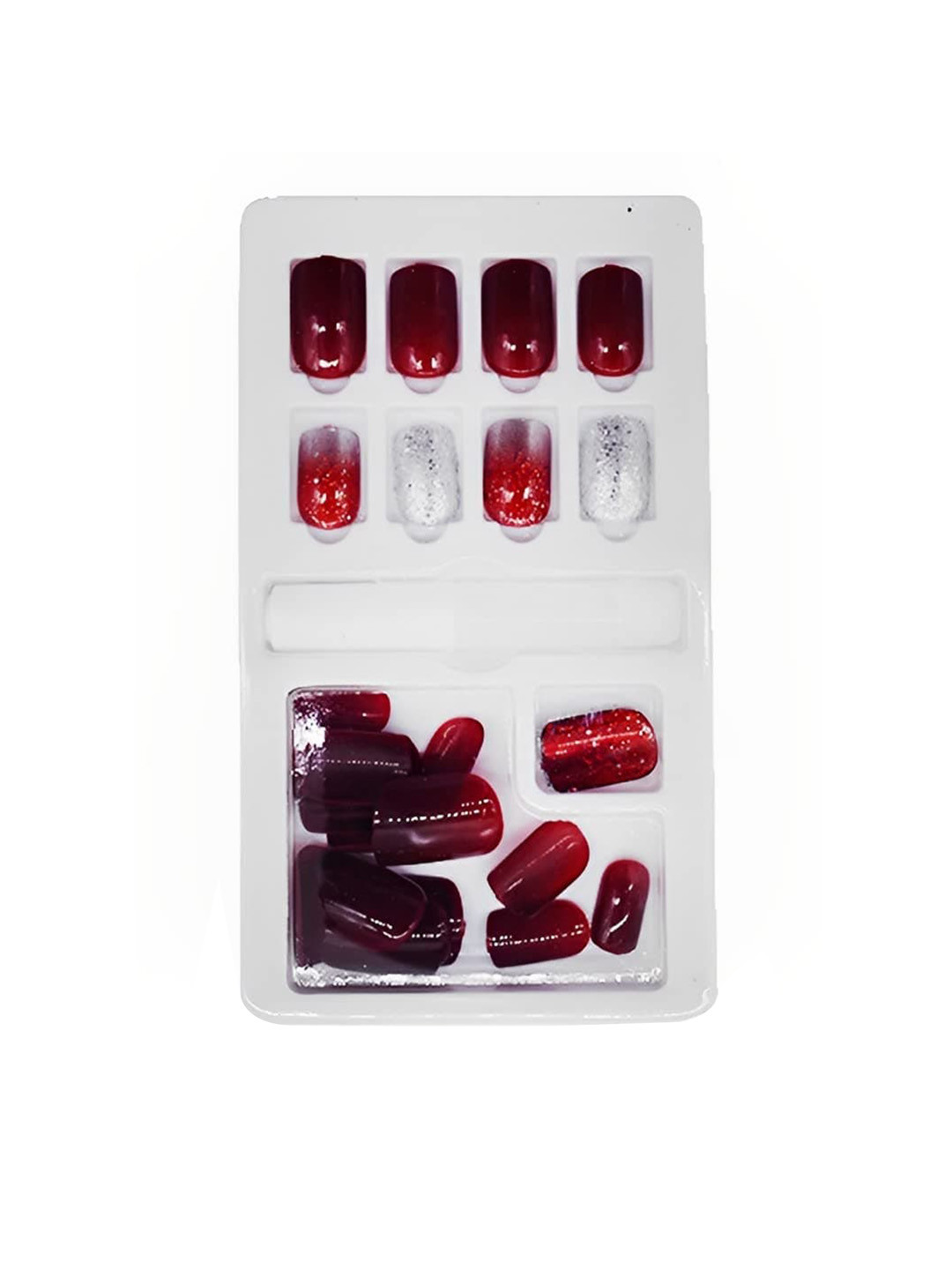 SYGA 30Pcs Long-Lasting Press-On Artificial Nails - Maroon F635-9