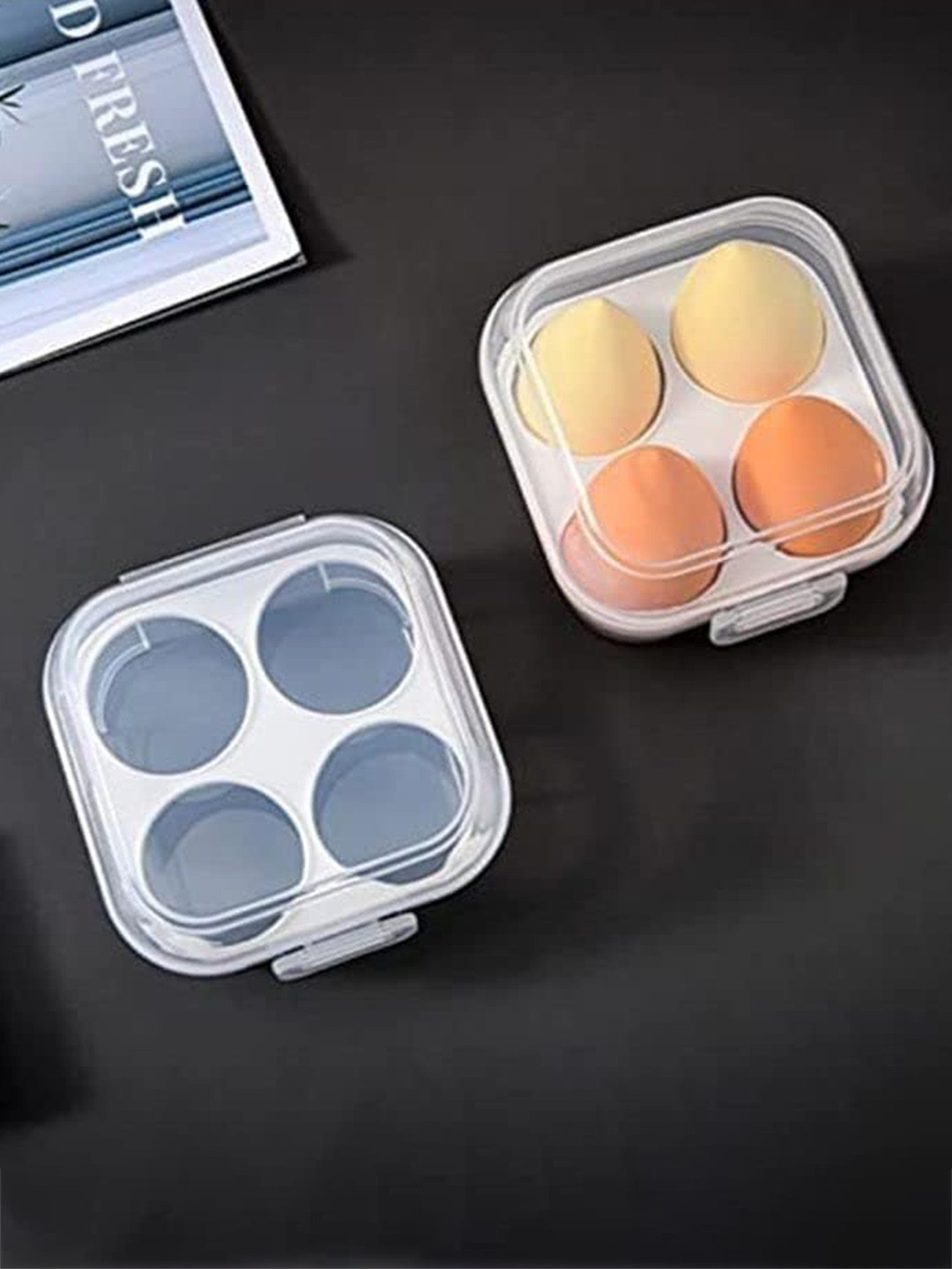 KAZARMAA Set Of 4 Assorted Ultra Soft Blender Makeup Sponge With Case