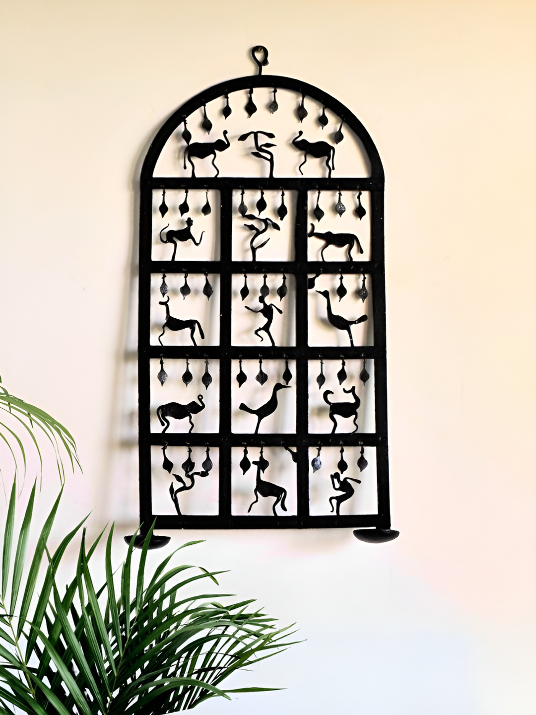 Peepul Tree Tribal Forest Metal Matte Hanging Hall Wall Hangings-24.8In