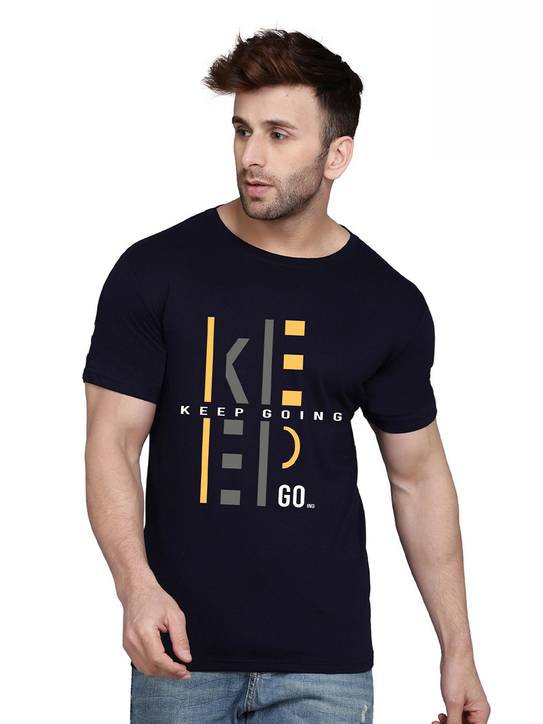 SLOWLORIS Typography Printed Bio-Wash T-shirt