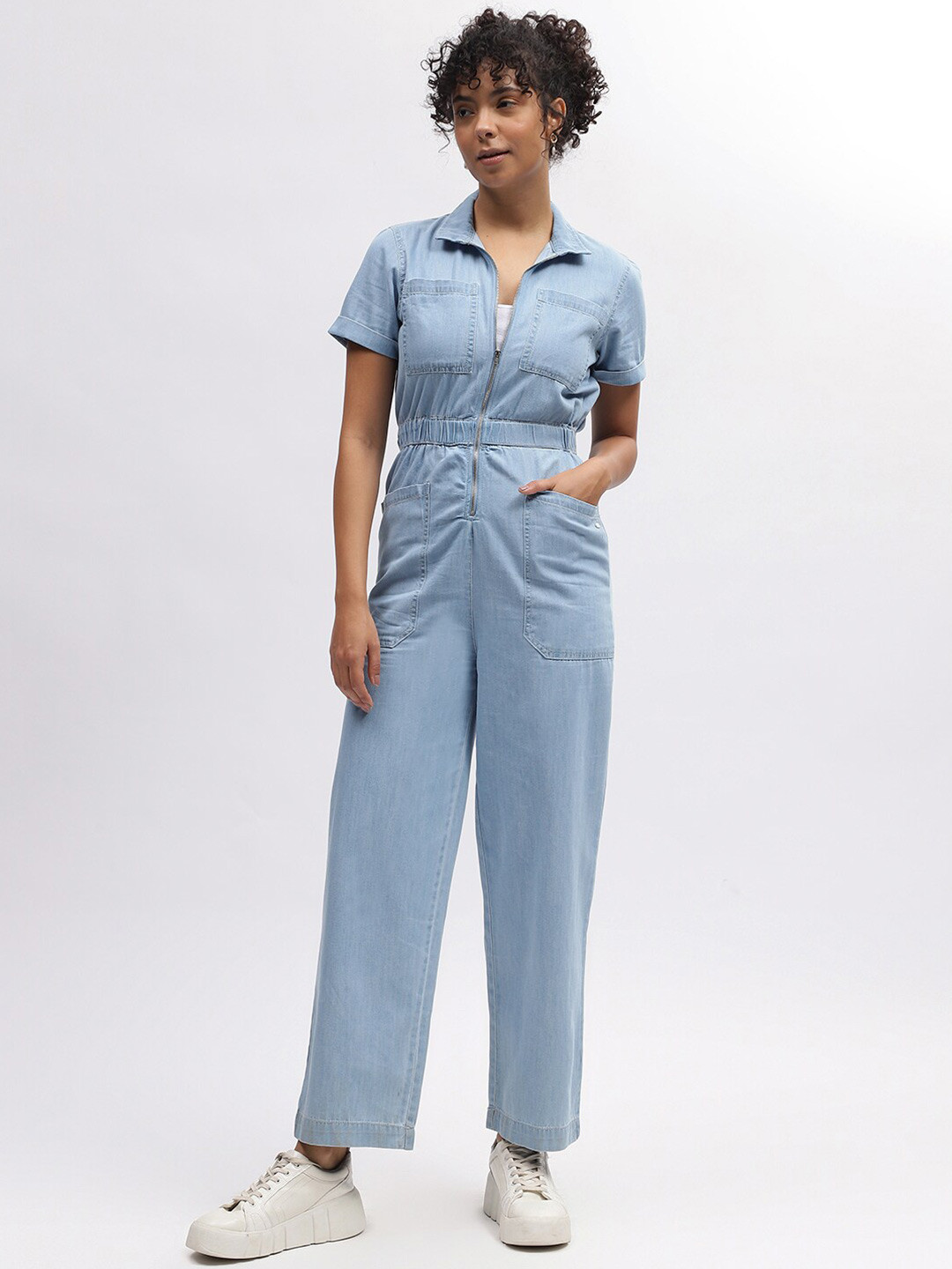 ELLE Pure Cotton Basic Denim Jumpsuit