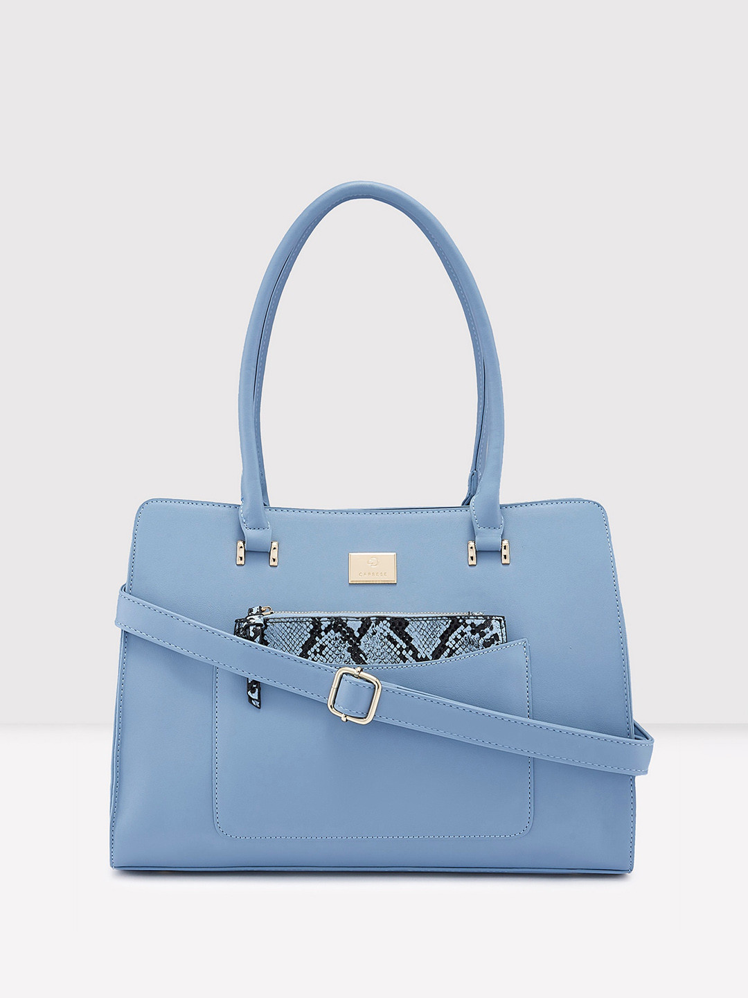 Caprese Ellis Women Blue Large Satchel Bag