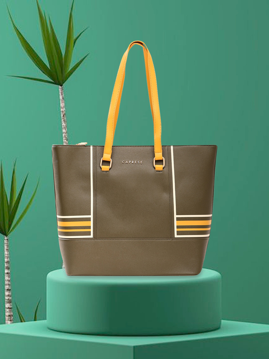 Caprese Riga Women Olive Large Tote Bag