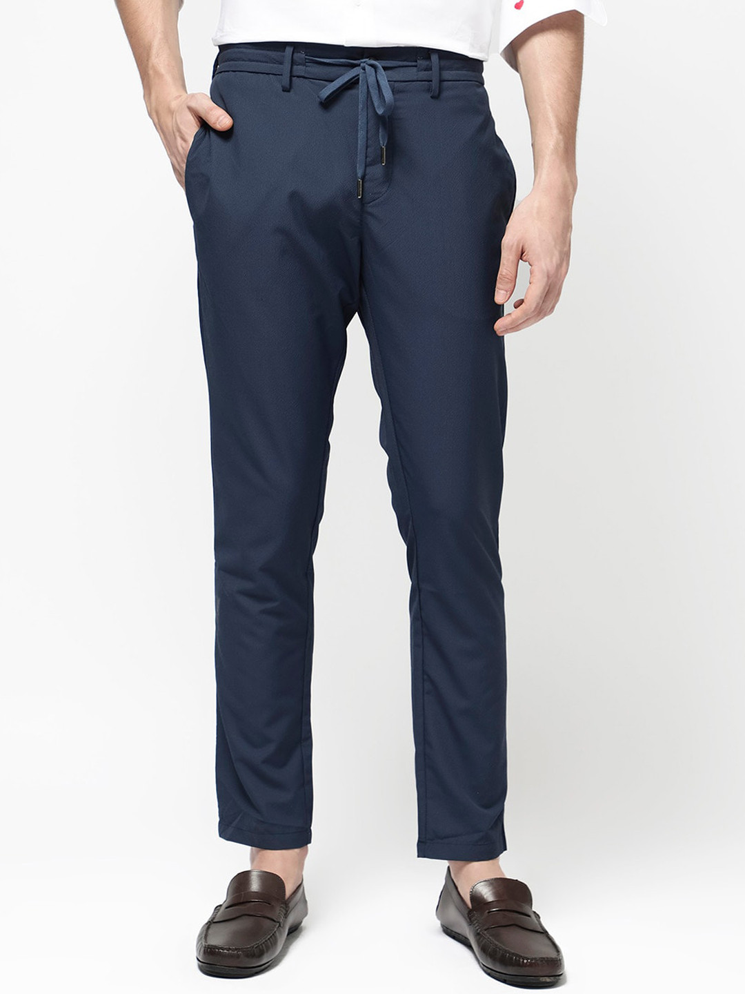 RARE RABBIT Men Saco Regular Fit Mid Rise Trousers