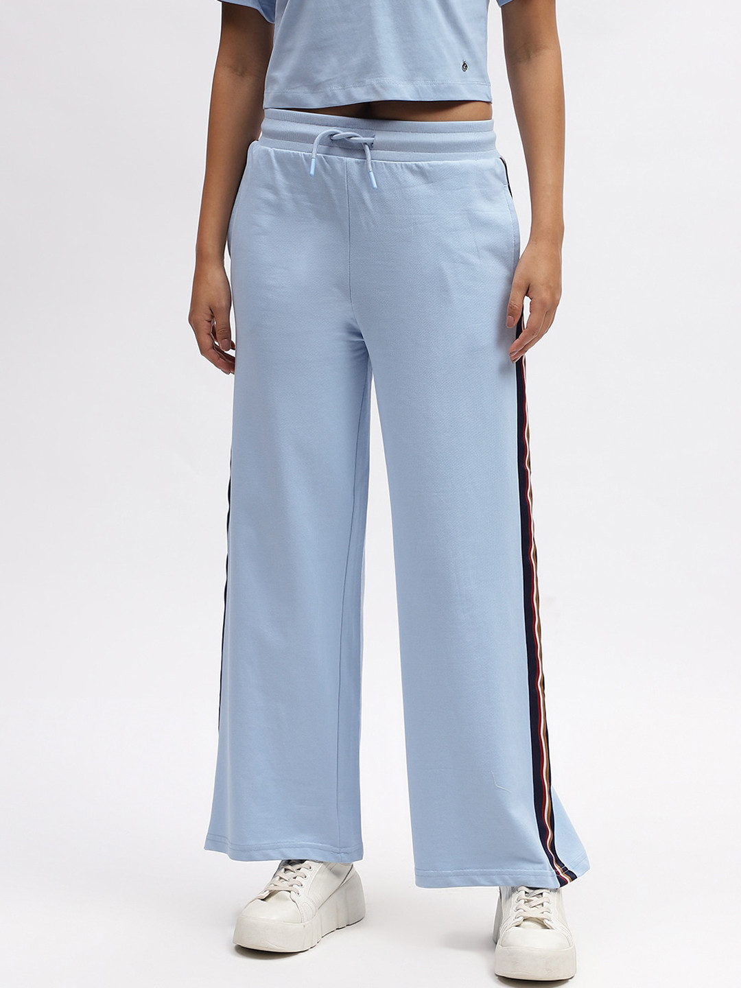Iconic Women Mid-Rise Parallel Pure Cotton Trousers