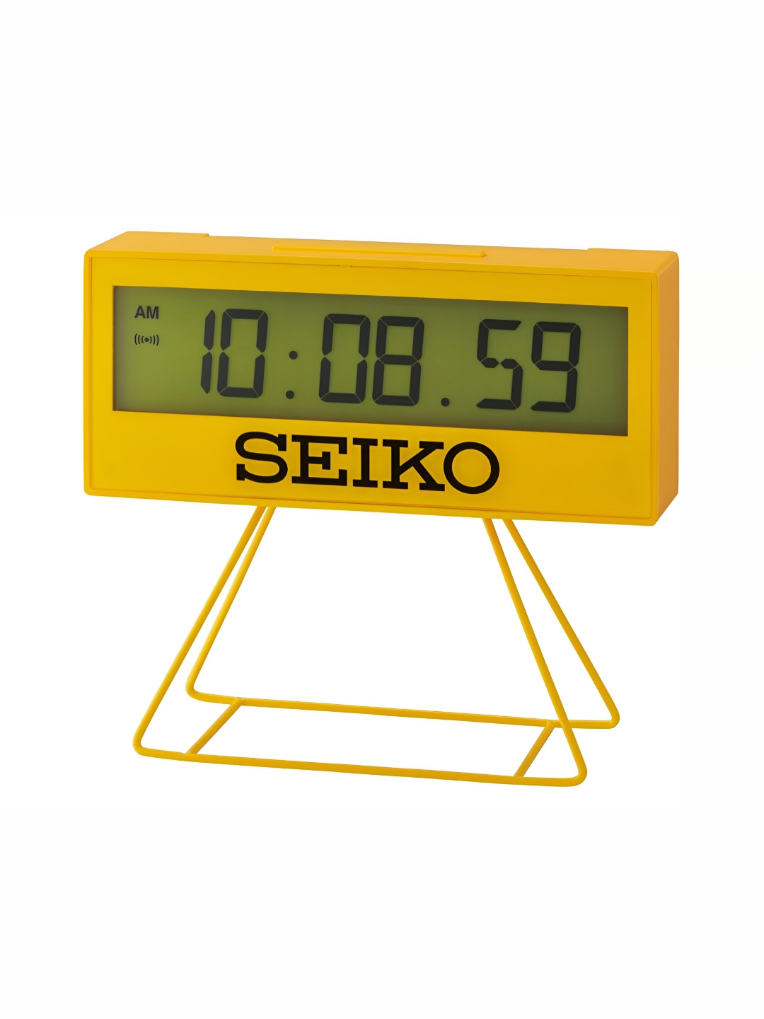SEIKO Yellow & Green Abstract Shaped Traditional Table Clock