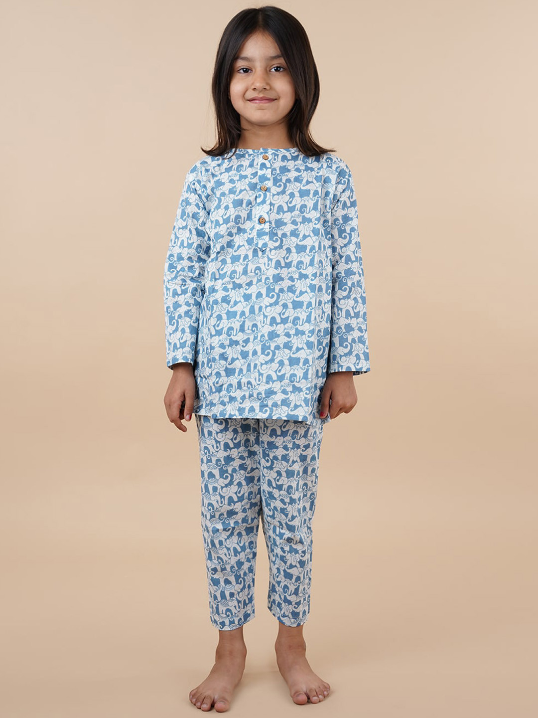 SPARSA Kids Printed Pure Cotton Night Suit