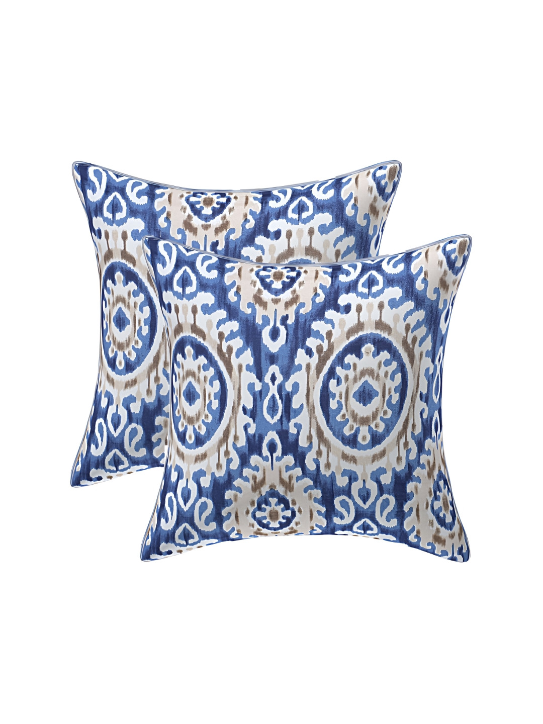 Texstylers Blue Set of 2 Square Cushion Covers