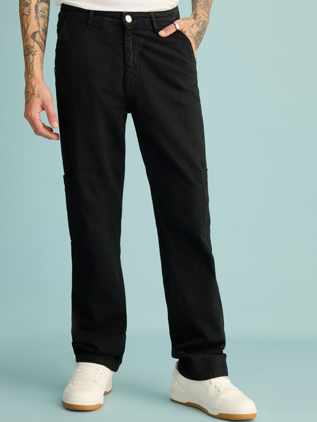 FREAKINS Men Straight Fit Cotton High-Rise Jeans