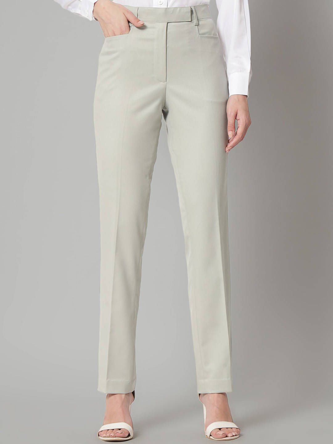 PowerSutra Women Original Easy Wash Mid Rise Regular Fit Formal Trouser