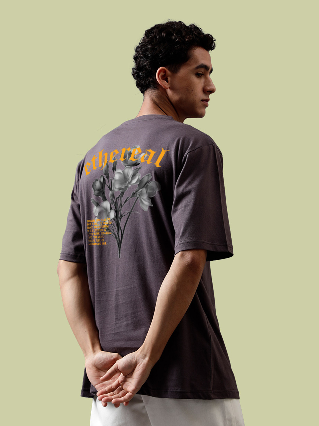 Ethereal Typography Round Neck Regular Fit Tshirt