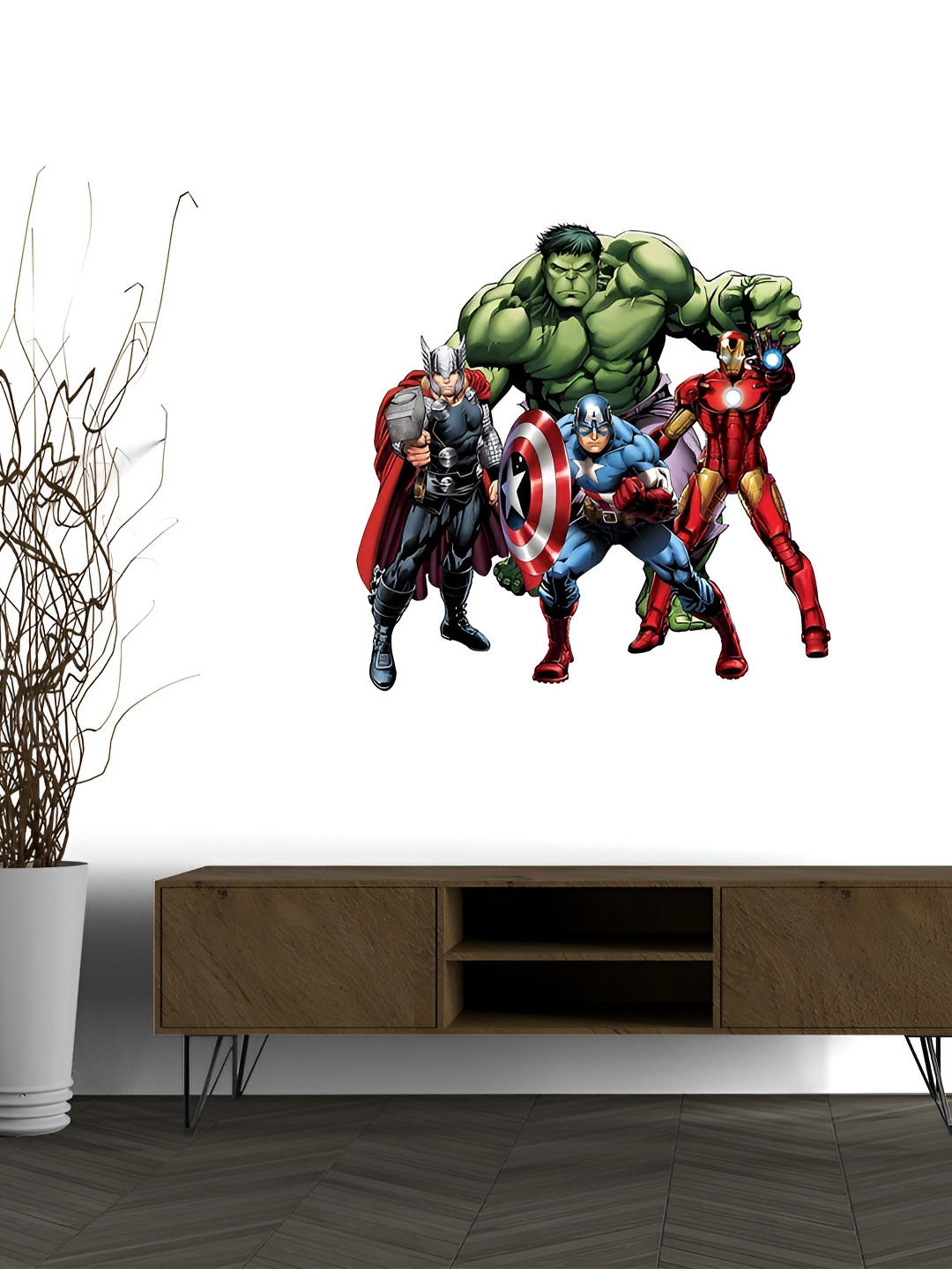 Wallpics Red & Green Printed Waterproof Paper Wall Sticker