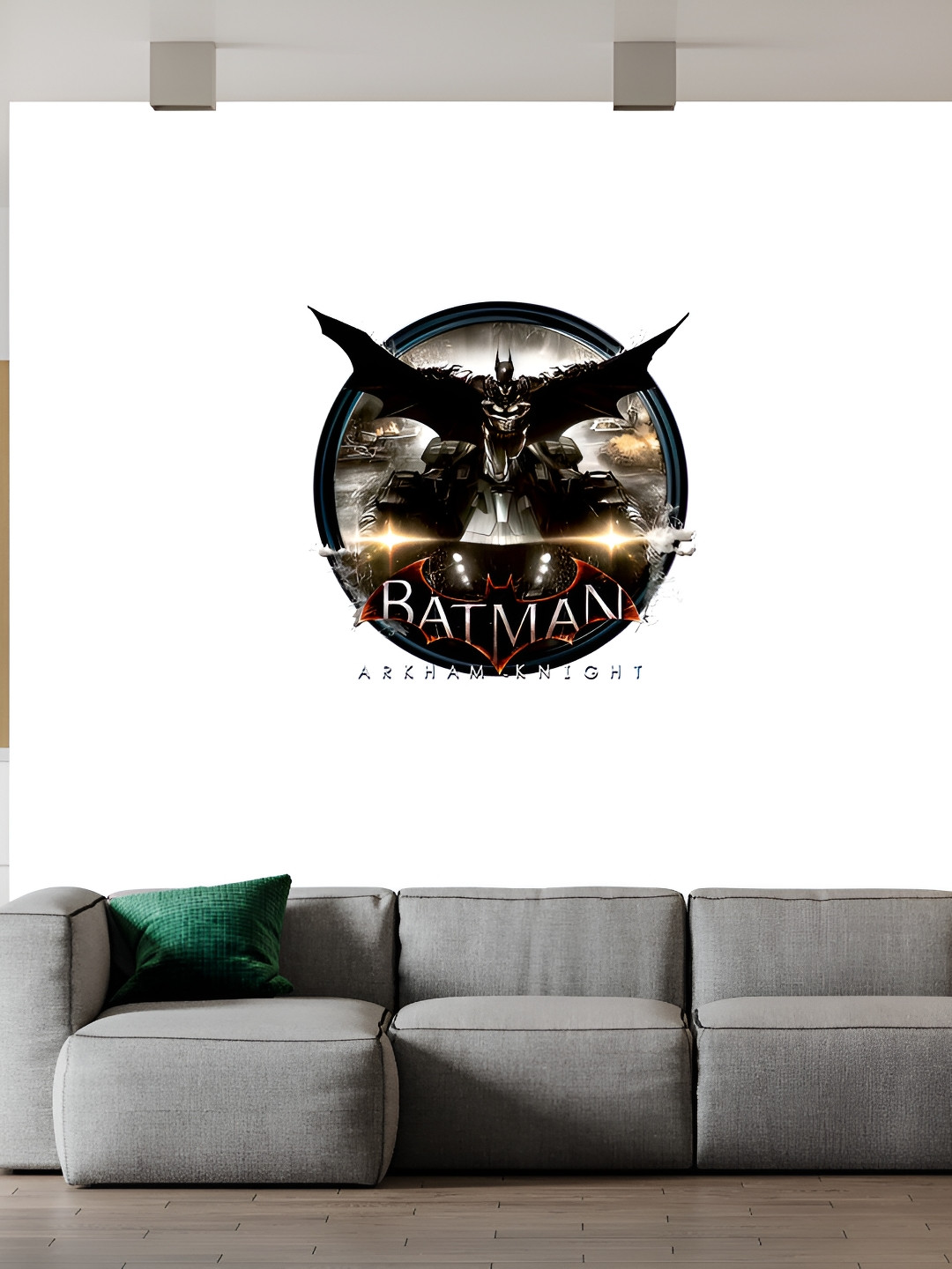 Wallpics Black & Beige Batman Printed Water Resistant Wall Sticker