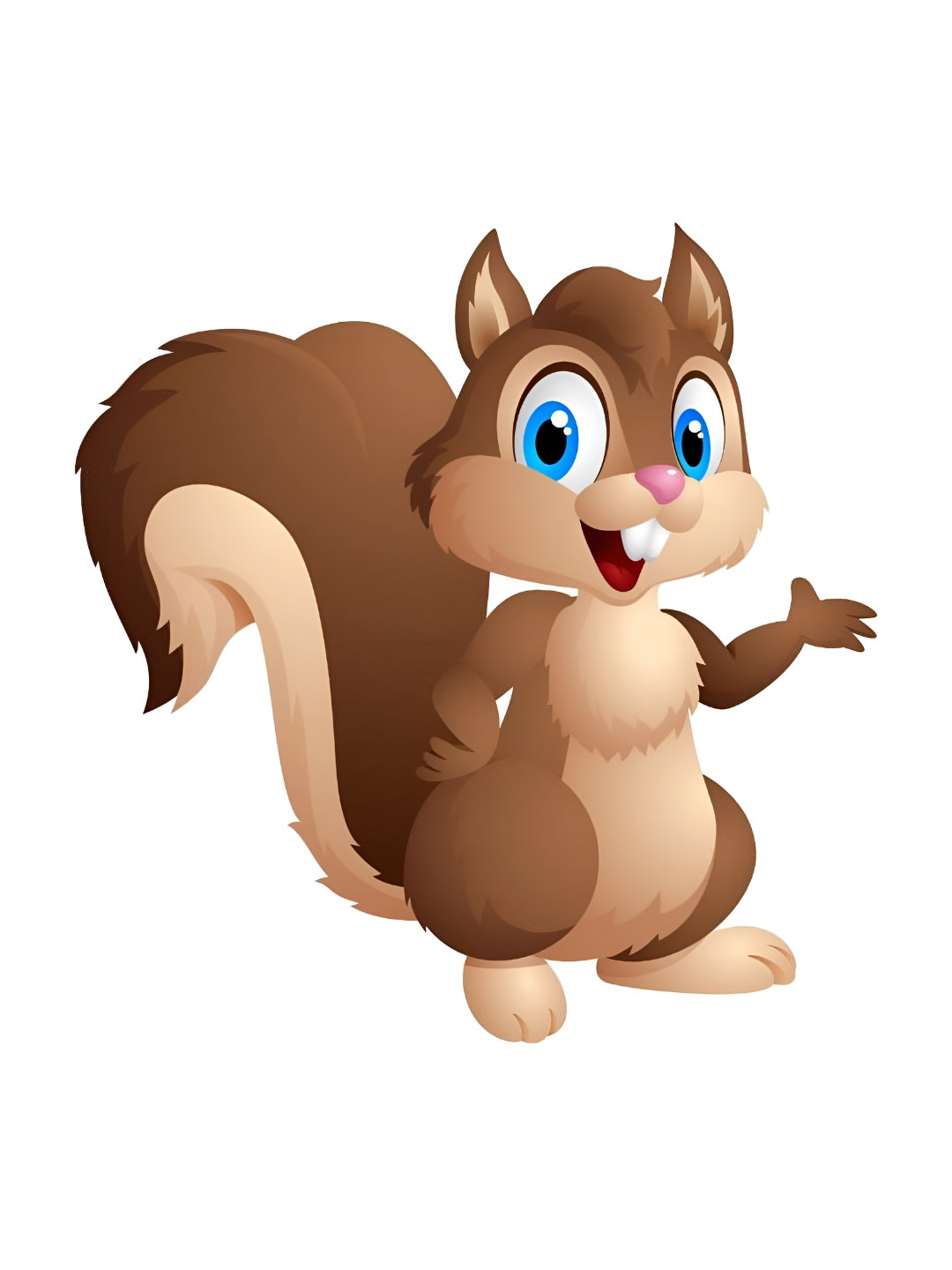 Wallpics Brown & Beige Squirrel Printed Water Resistant Wall Sticker