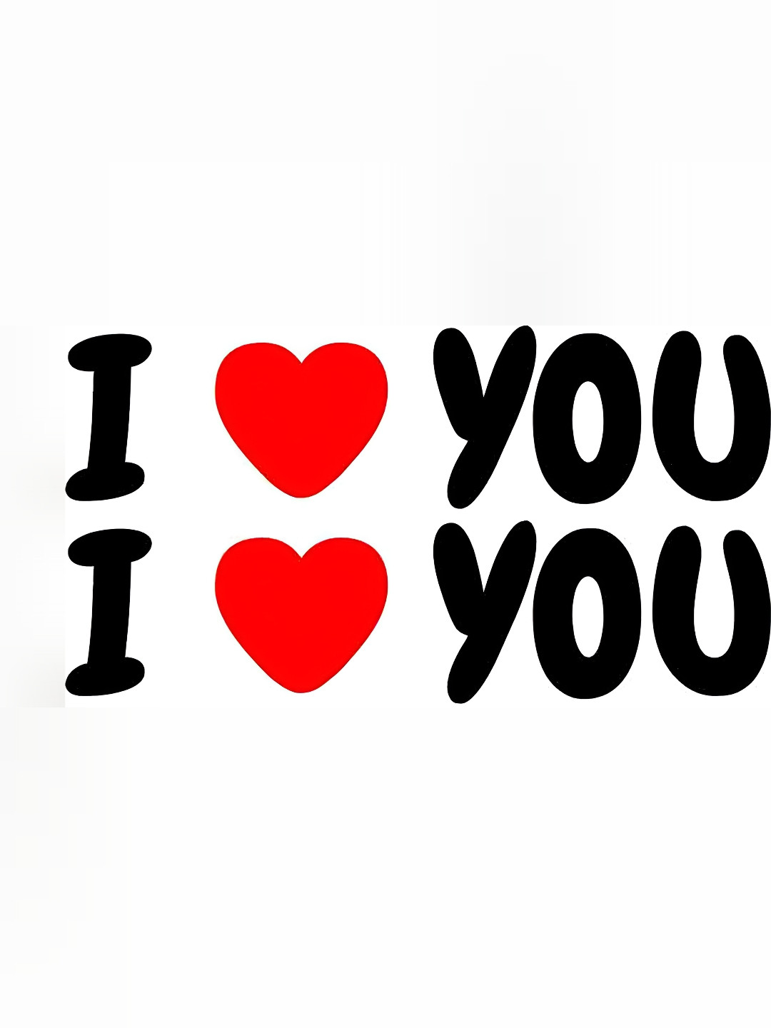 Wallpics White & Black I Love You Printed Waterproof Wall Sticker