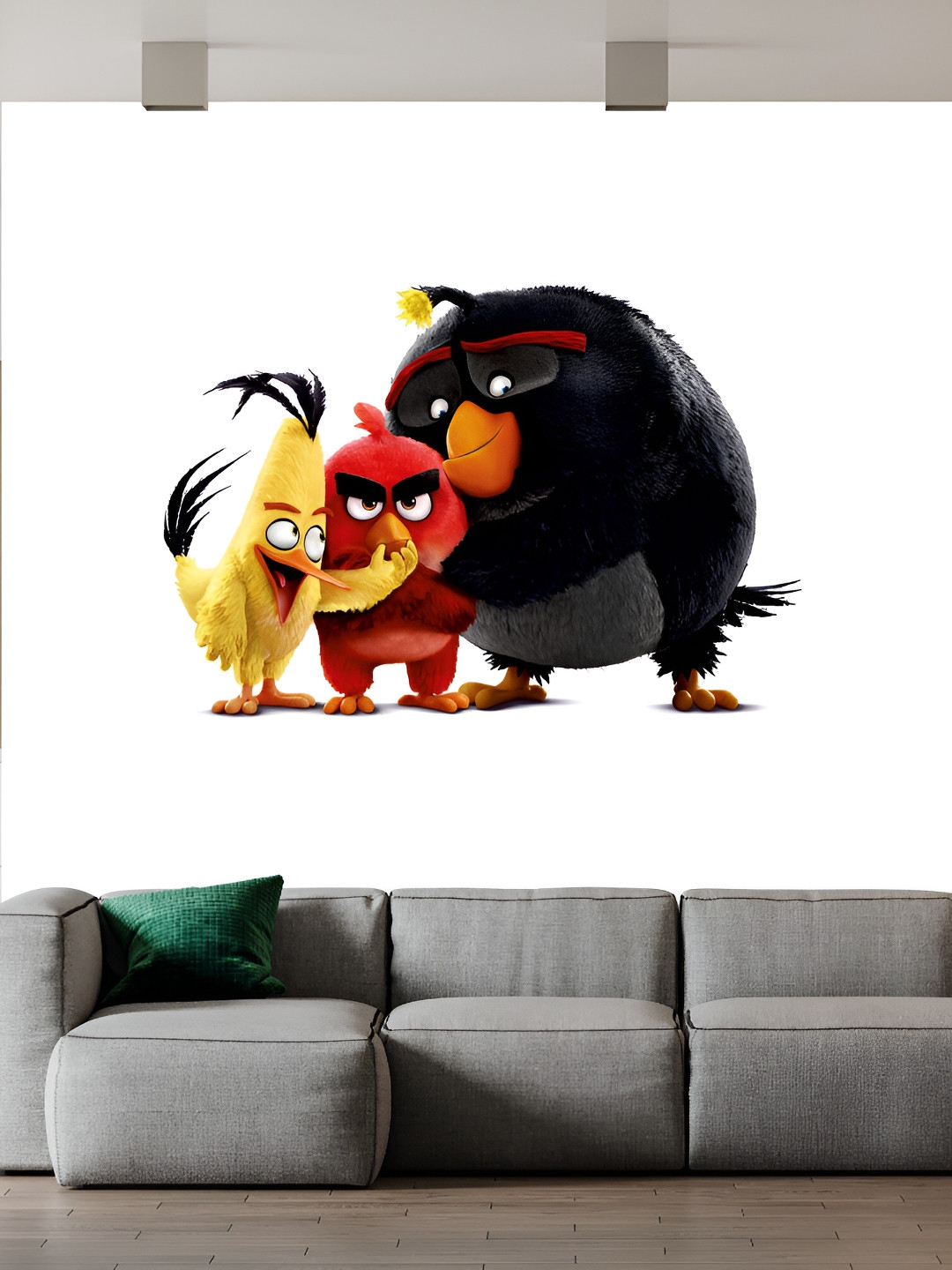 Wallpics Red & Black Self-Adhesive Printed Waterproof Wall Sticker