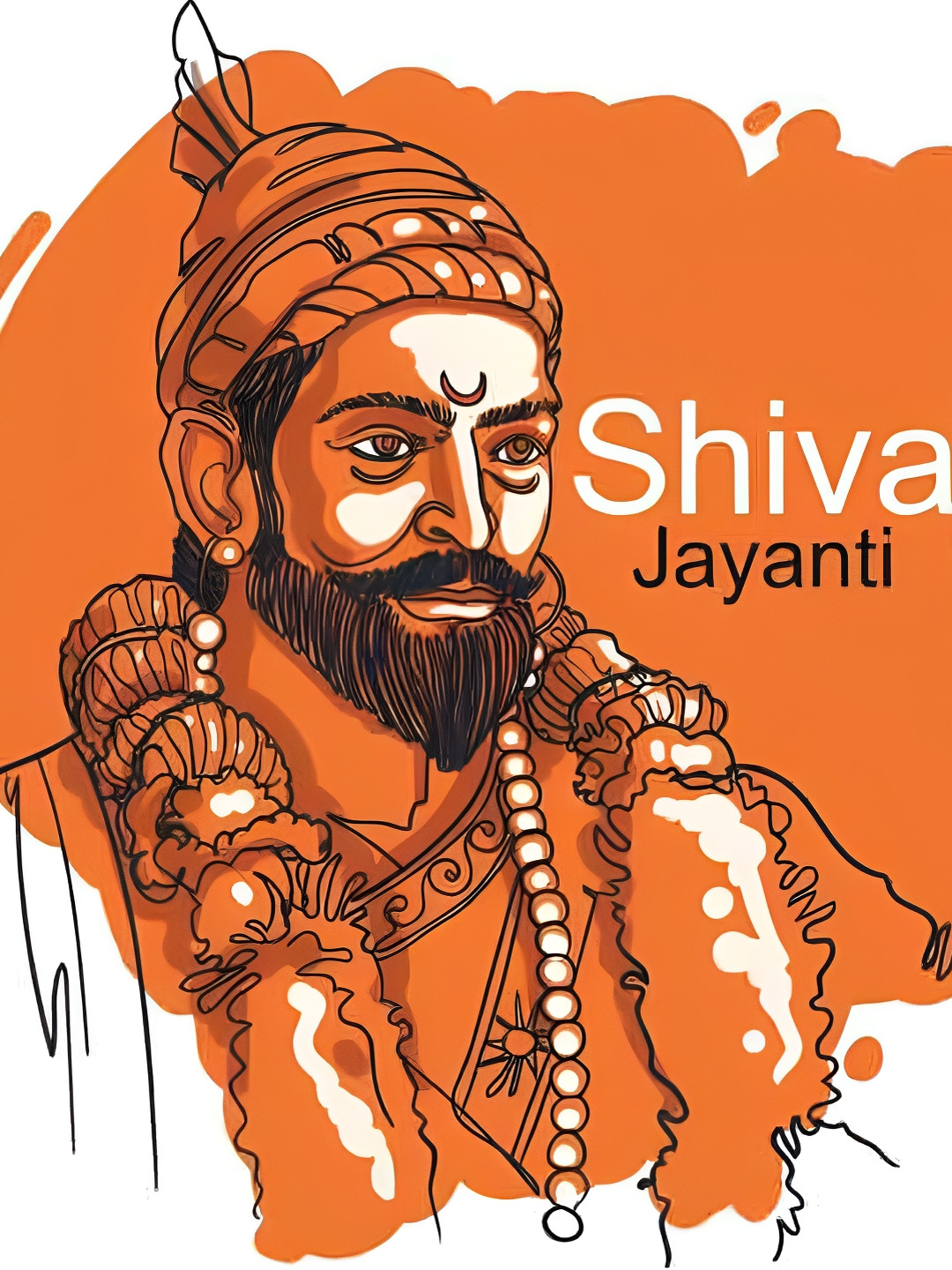 Wallpics Orange Shivaji Jayanti Printed Waterproof Wall Sticker