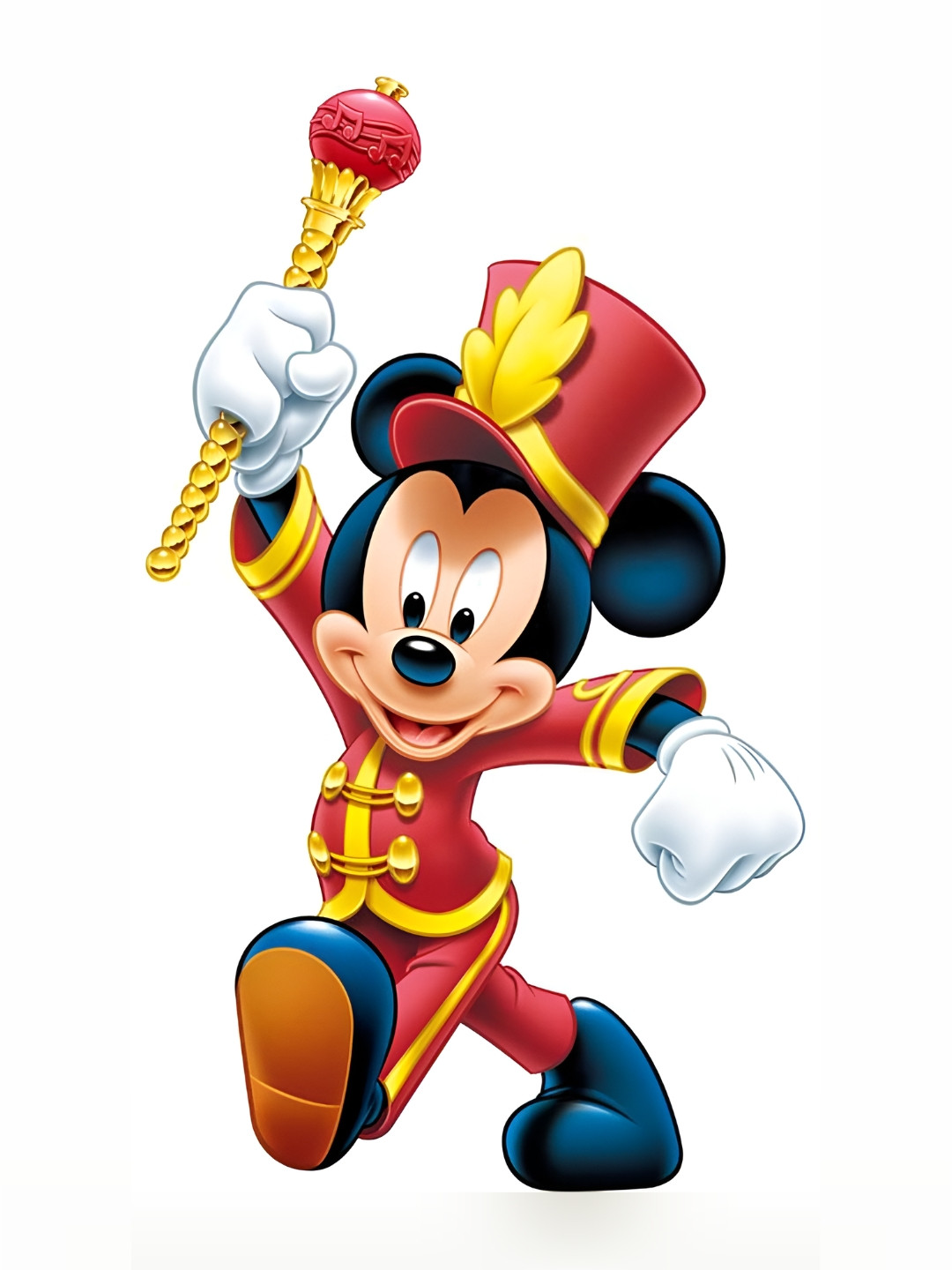Wallpics White & Red Mickey Mouse Printed Waterproof Wall Sticker