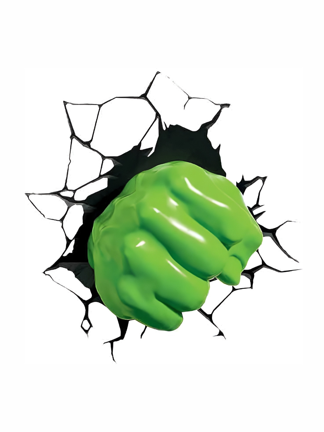 Wallpics White & Green 3D Punch Printed Waterproof Paper Wall Sticker