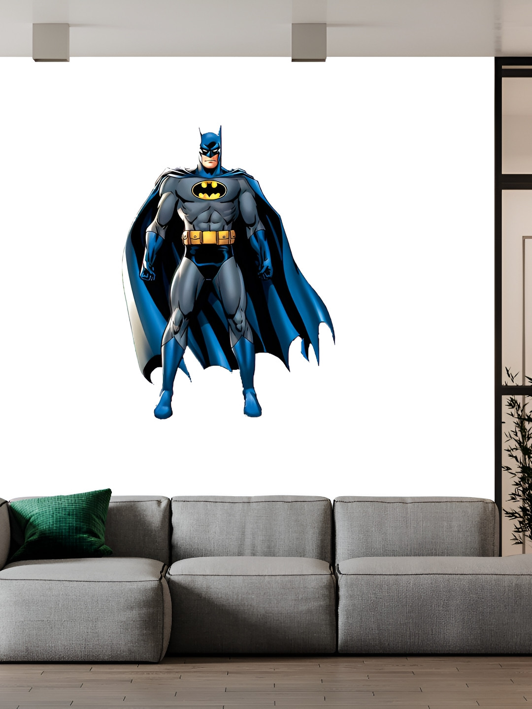 Wallpics White & Blue Self-Adhesive Printed Waterproof Wall Sticker