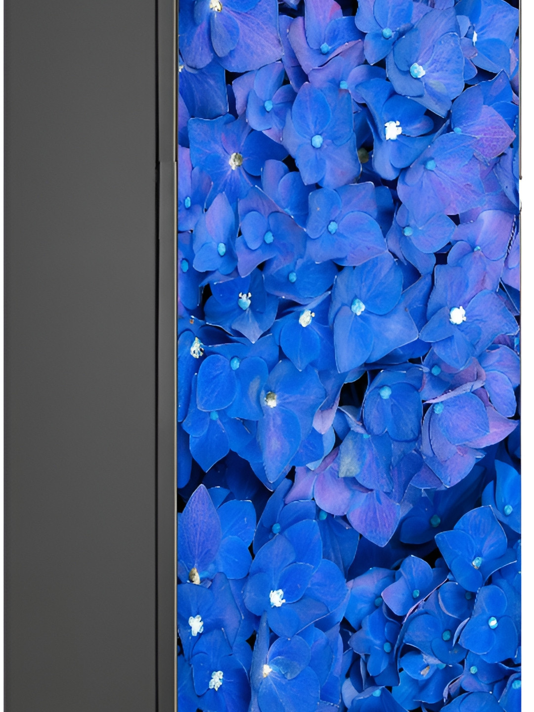 Wallpics Black & Blue Floral Printed Water Resistant Fridge Sticker
