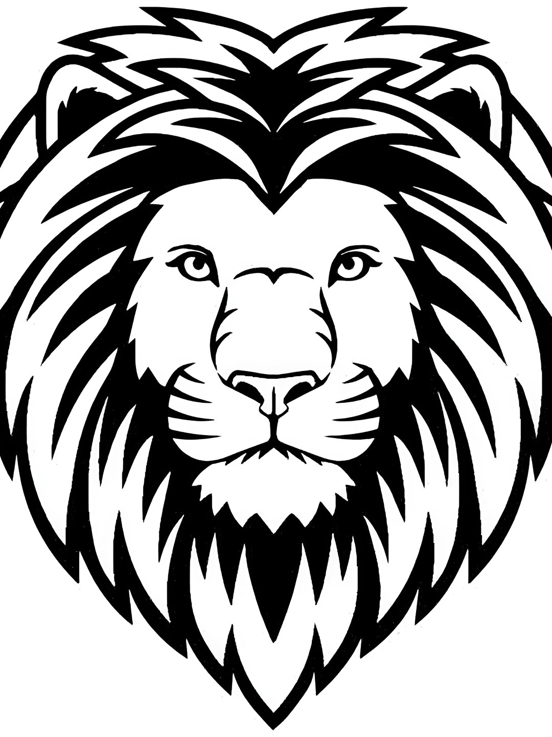 Wallpics White & Black Lion Printed Waterproof Wall Sticker