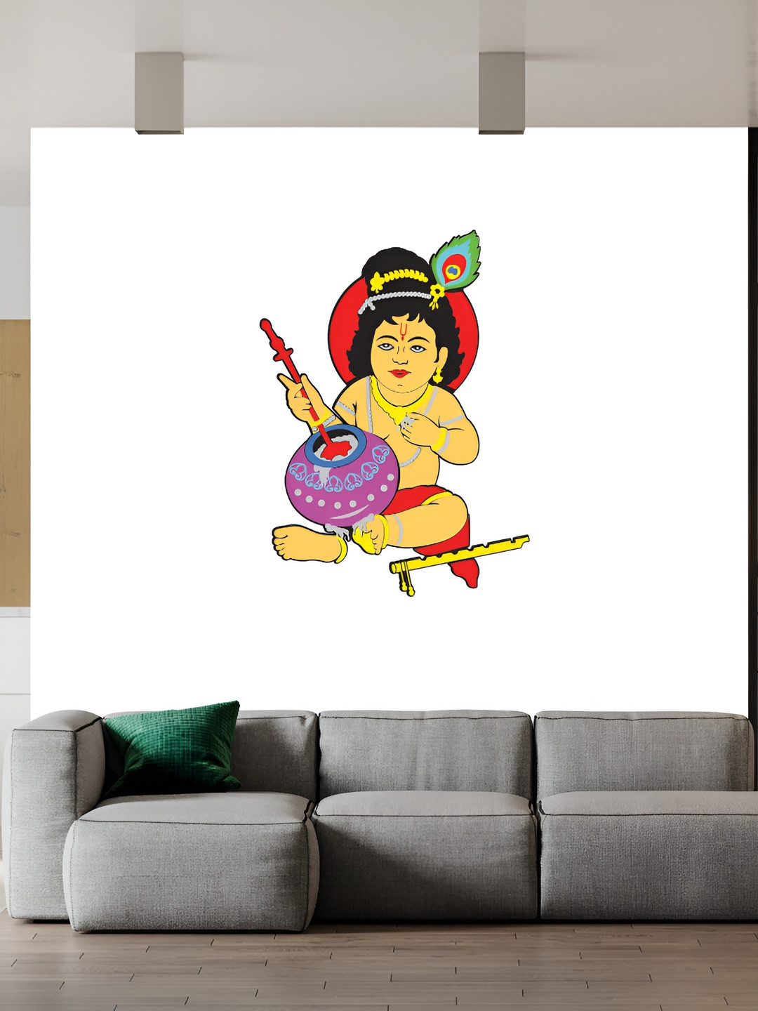 Wallpics Yellow & Red Religious Printed Waterproof Wall Sticker