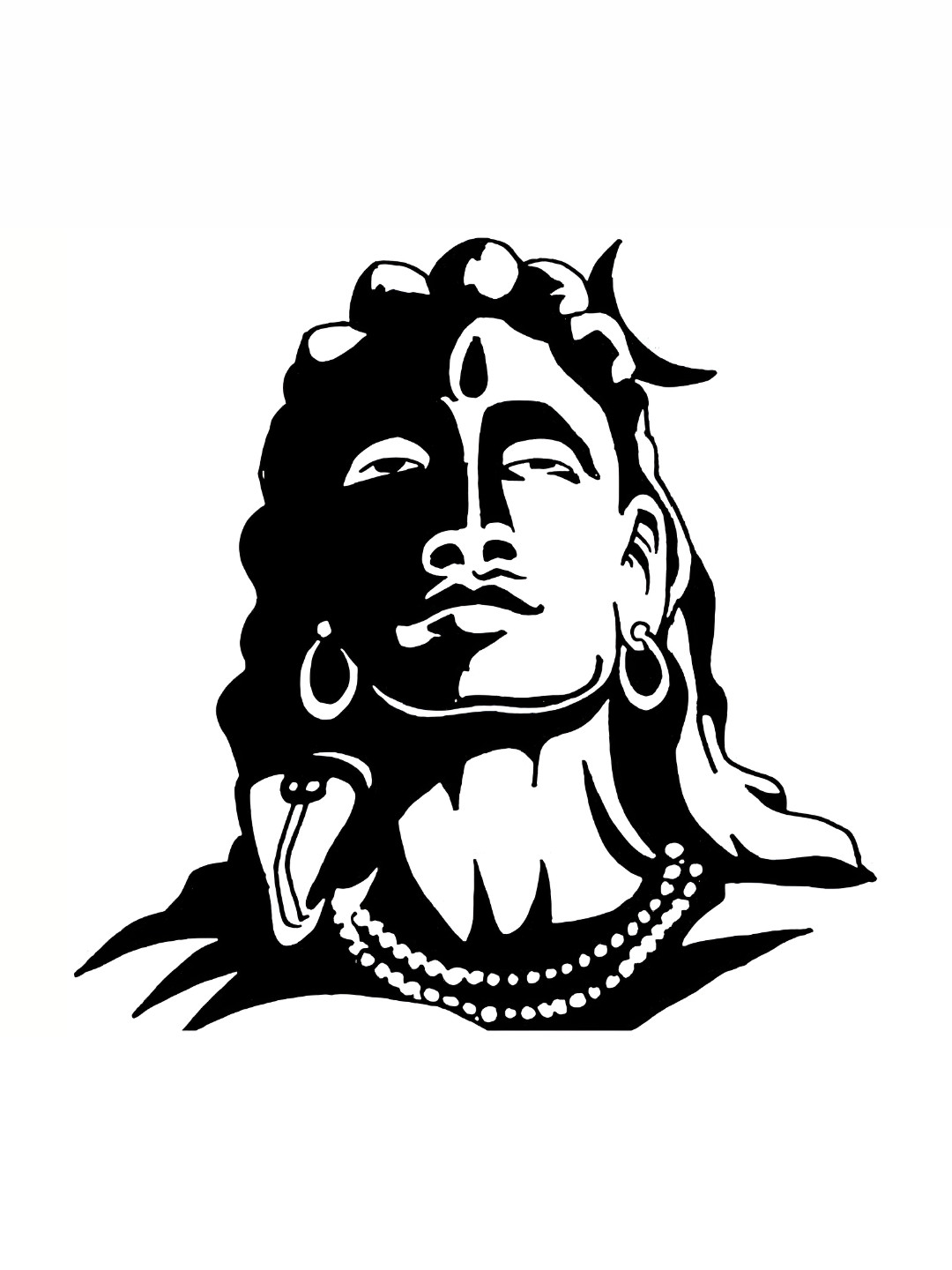 Wallpics White & Black Lord Shiva Printed Religious Water Resistant Wall Poster