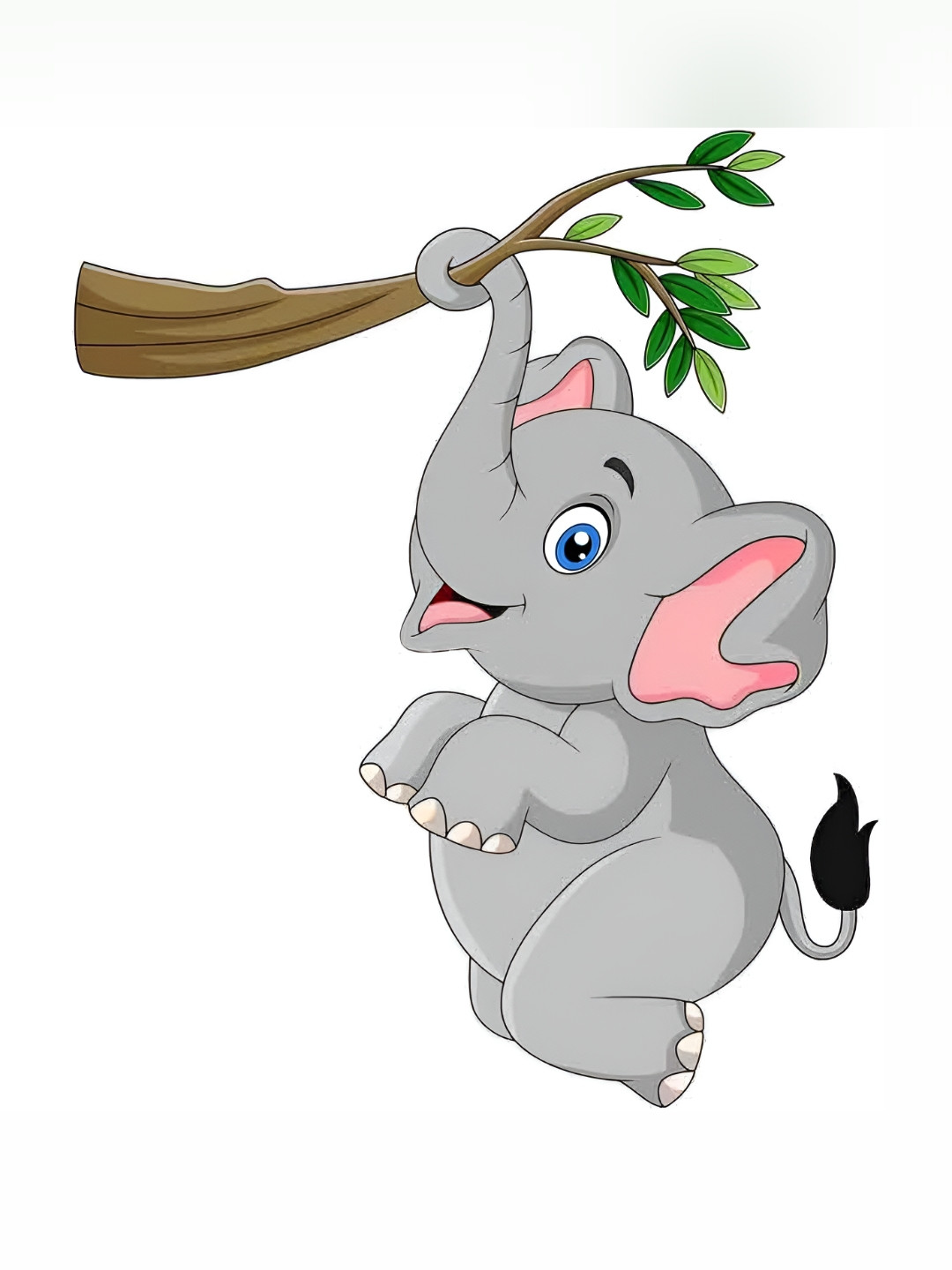 Wallpics Grey & Pink Elephant Printed Waterproof Wall Poster