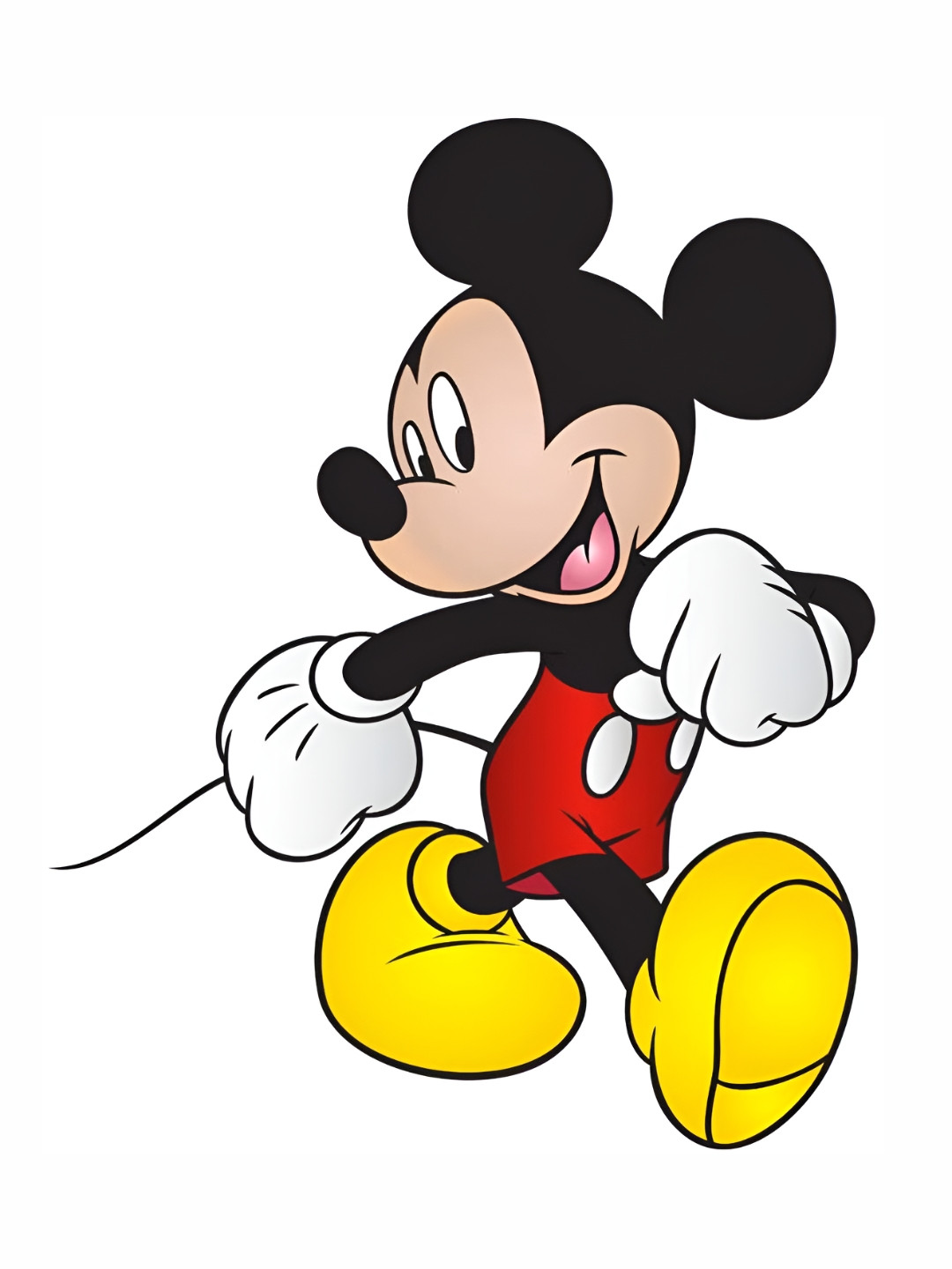 Wallpics White & Red Mickey Mouse Printed Waterproof Wall Sticker