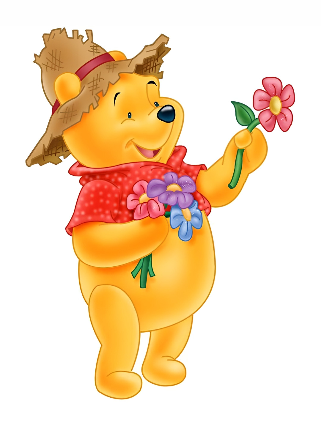 Wallpics Yellow & Brown Pooh Printed Waterproof Wall Sticker