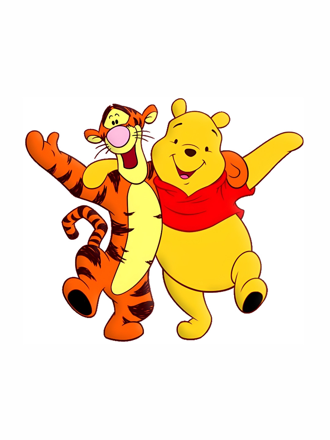 Wallpics Yellow & Red Winnie The Pooh Printed Water Resistant Wall Sticker