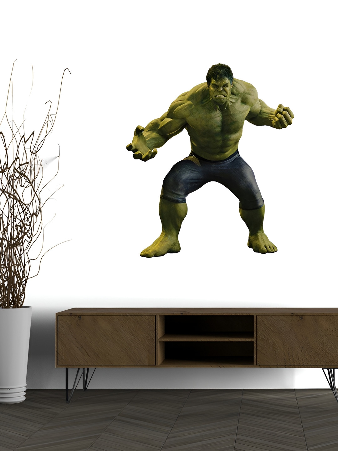 Wallpics Green Hulk Printed Waterproof Wall Sticker