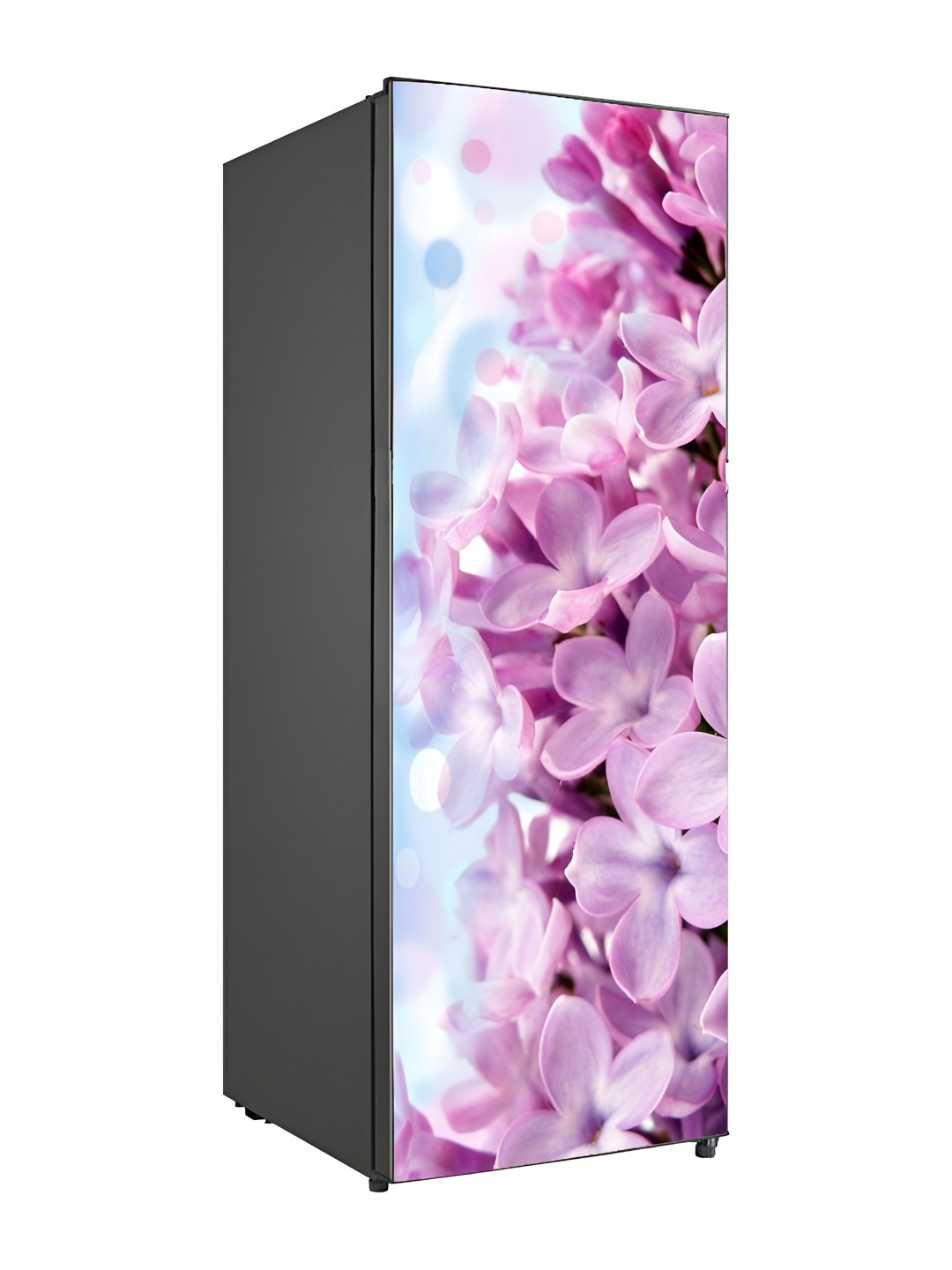 Wallpics Blue & Pink Floral Printed Water Resistant Fridge Sticker