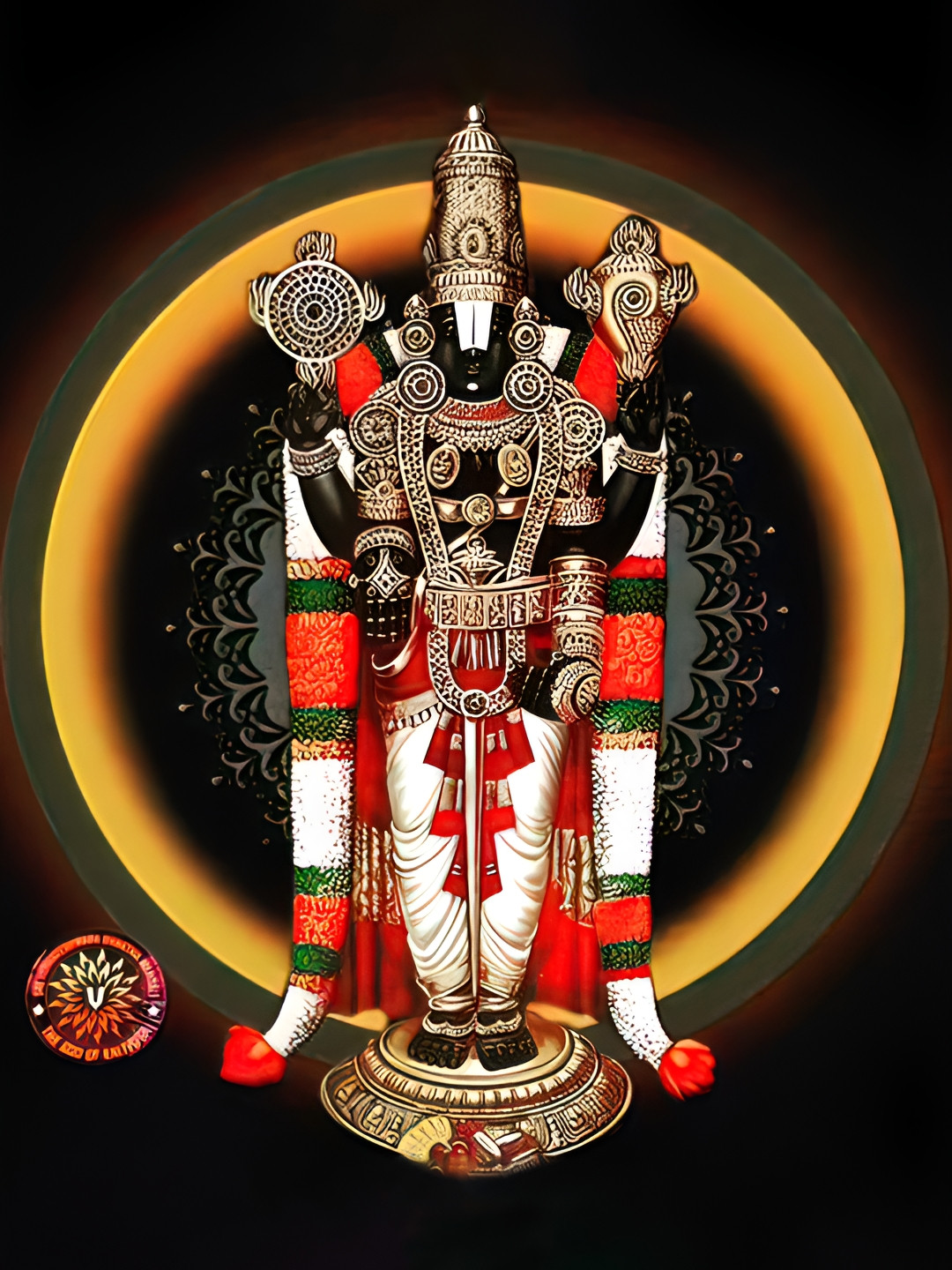 Wallpics Black & Red Balaji Printed Waterproof Wall Sticker