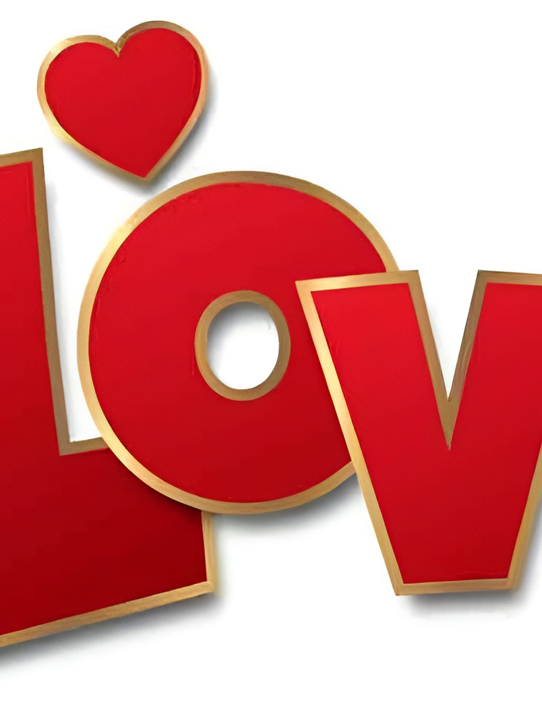 Wallpics Red Love Printed Waterproof Wall Sticker