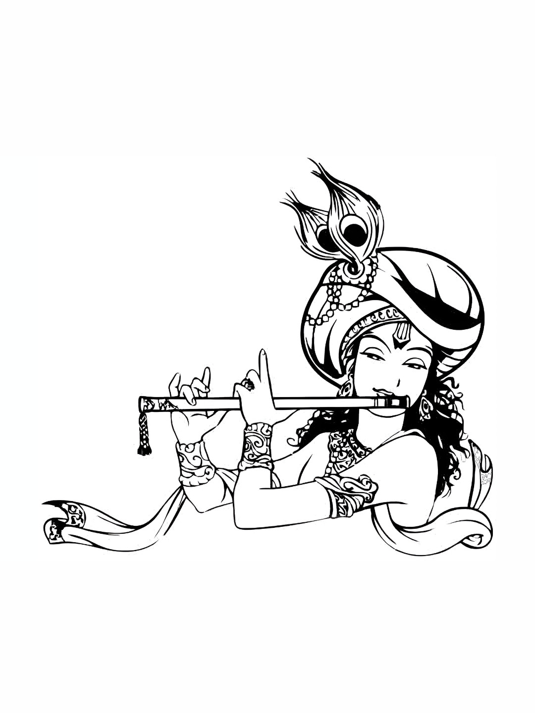 Krishna Classic Krishna Ink Amazon Krishna Bhagwan Silver Zari Art