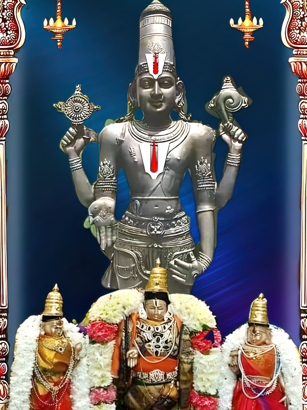 Wallpics Grey & Red Balaji Printed Waterproof Wall Sticker