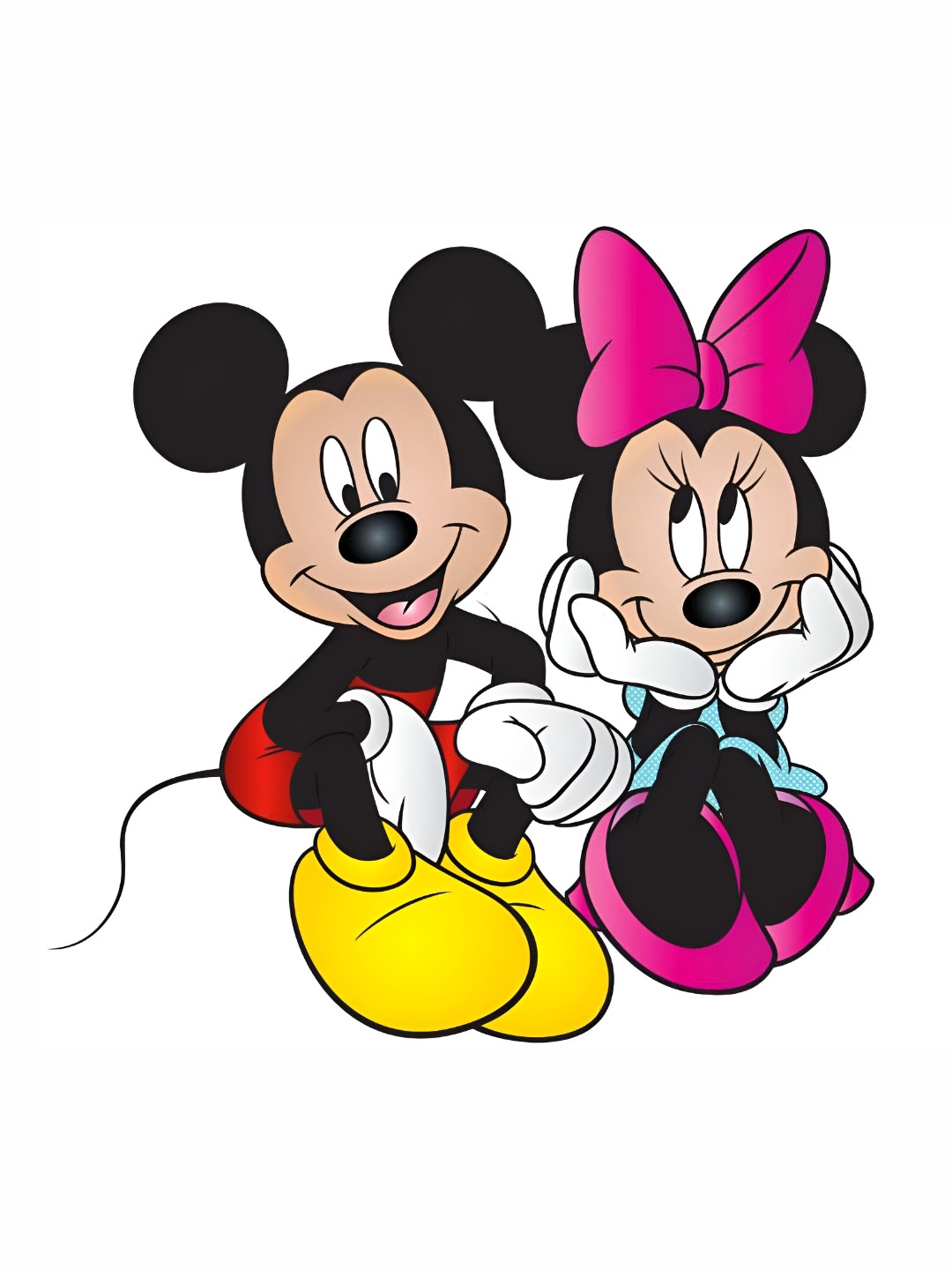 Wallpics Black & Pink Mickey Mouse Printed Waterproof Wall Sticker