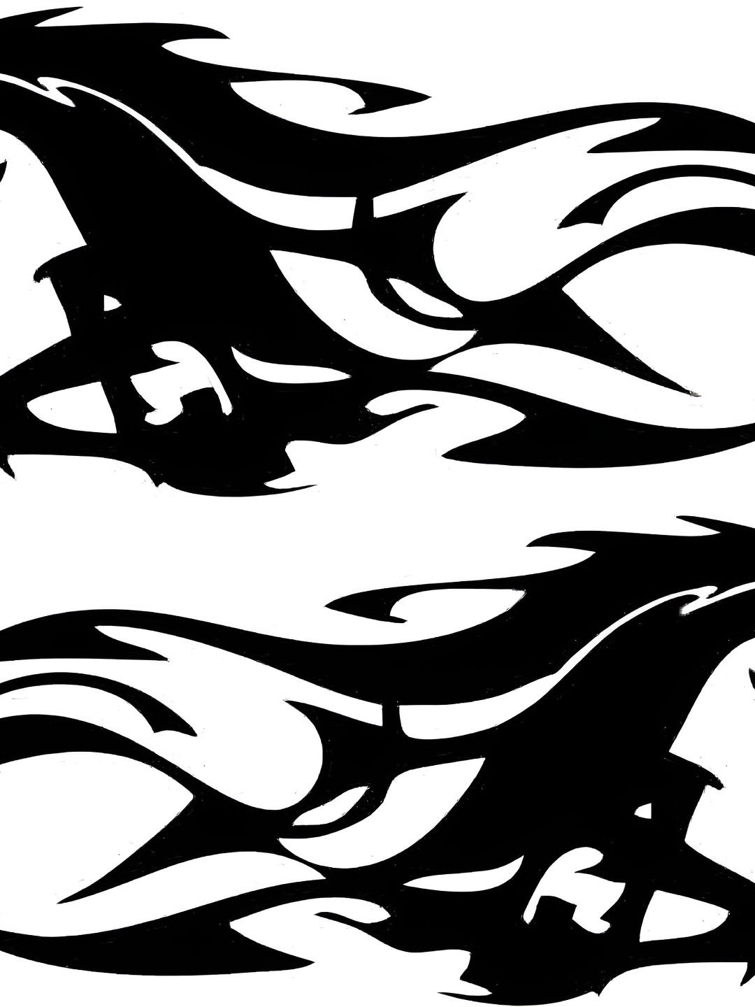 Wallpics White & Black Horse Printed Waterproof Wall Poster