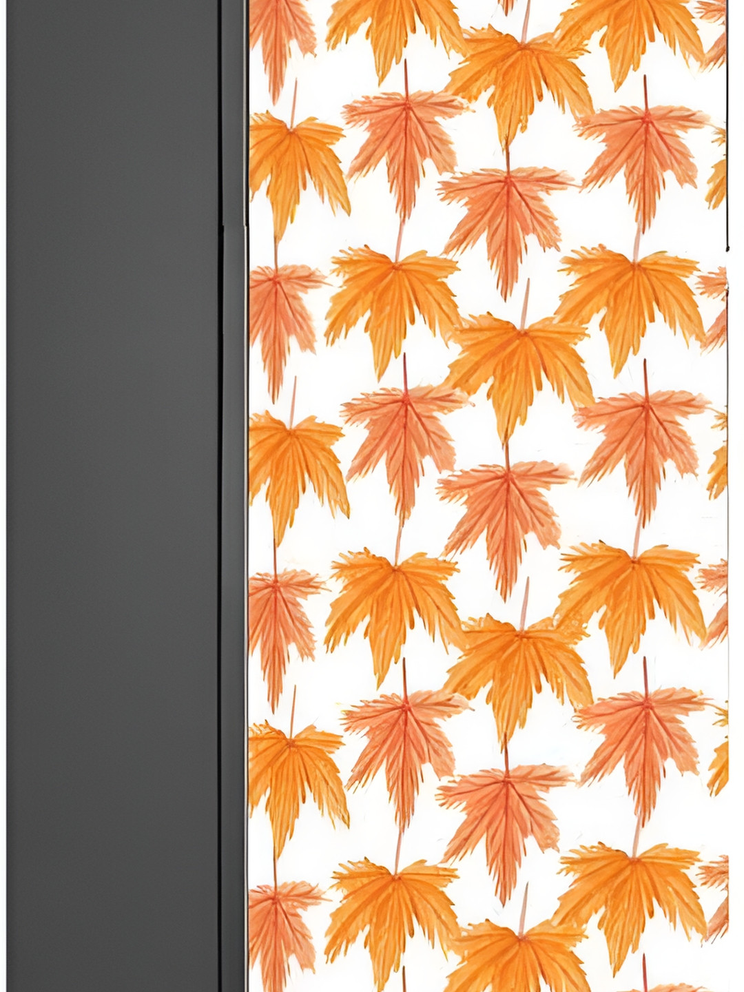 Wallpics White & Orange-Colored Abstract Self Adhesive Water Resistant Fridge Sticker