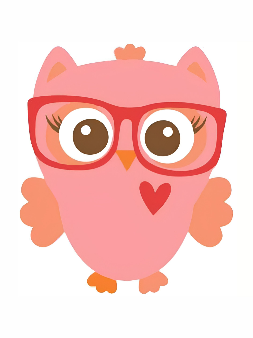 Wallpics Pink & Orange-Colored Cartoon Owl-Printed Water Resistant Wall Sticker