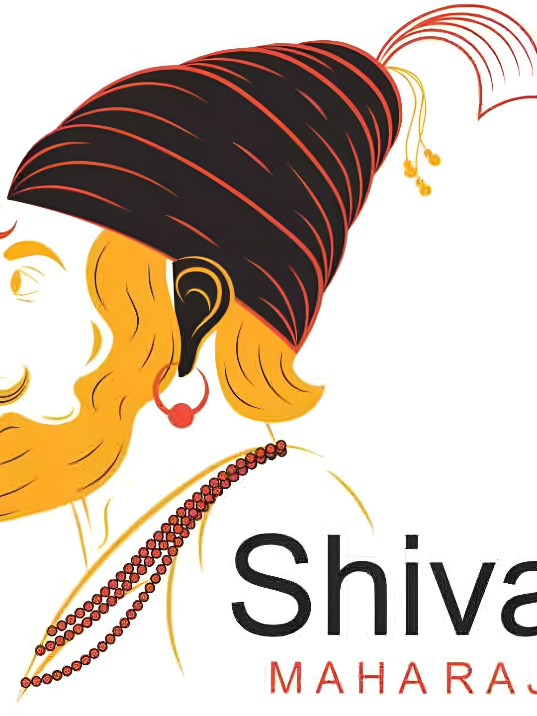 Wallpics White & Brown Shivaji Maharaj Printed Water Resistant Wall Poster