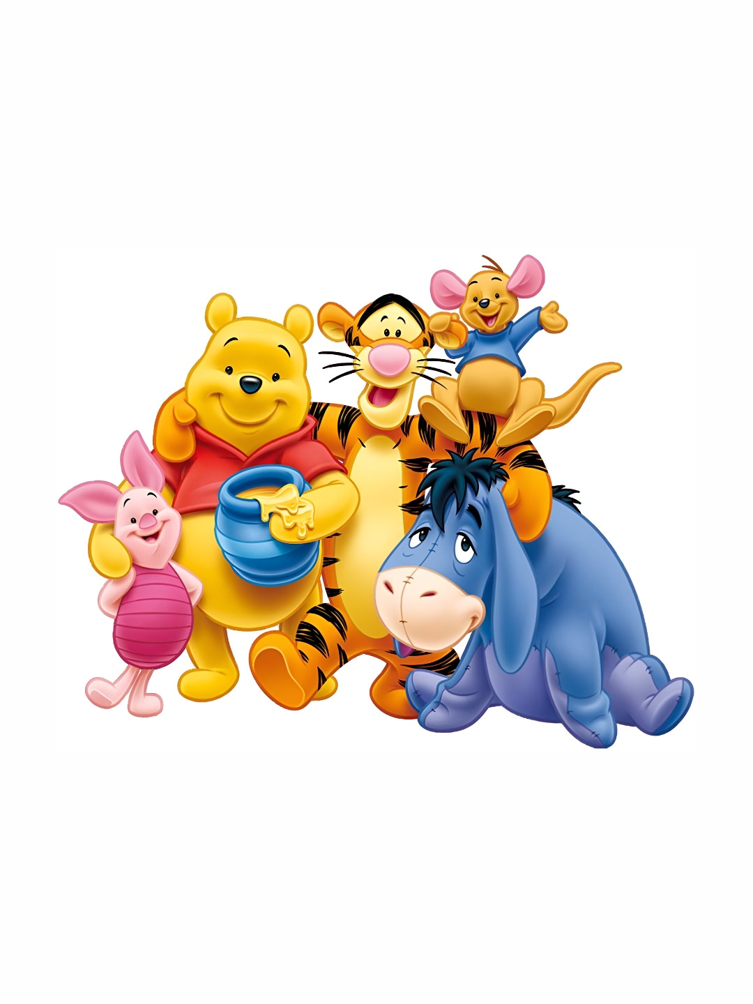 Wallpics Yellow & Blue Winnie The Pooh Printed Water Resistant Wall Sticker