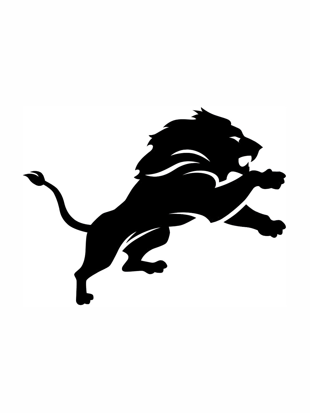 Wallpics Black & White Lion Printed Water Resistant Wall Sticker