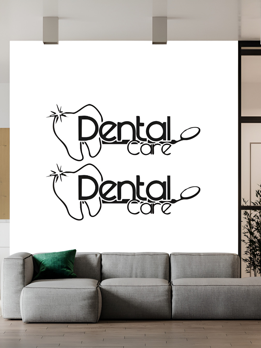 Wallpics Black & White Dental Care Printed Water Resistant Wall Sticker