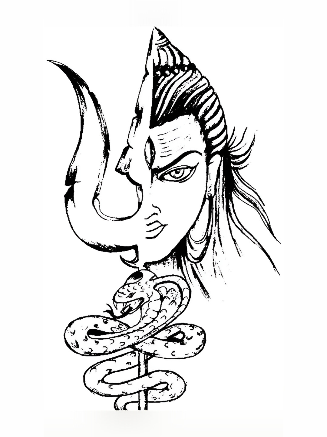 Wallpics Black Lord Shiva Printed Waterproof Wall Sticker