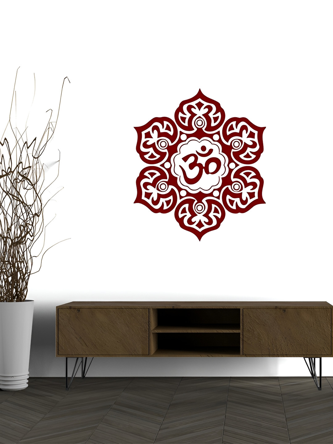 Wallpics White & Red Religious Printed Waterproof Wall Sticker